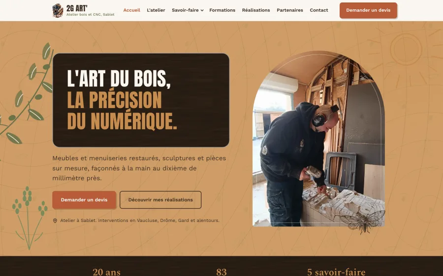 Page d’accueil de 2g-art.fr